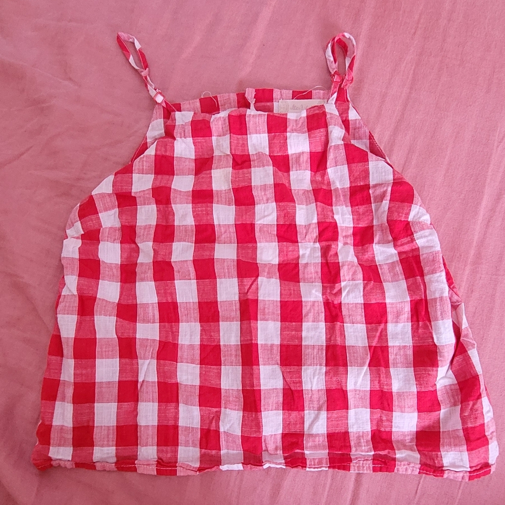 Gingham Altard State Red and White Checkered Tank Top
